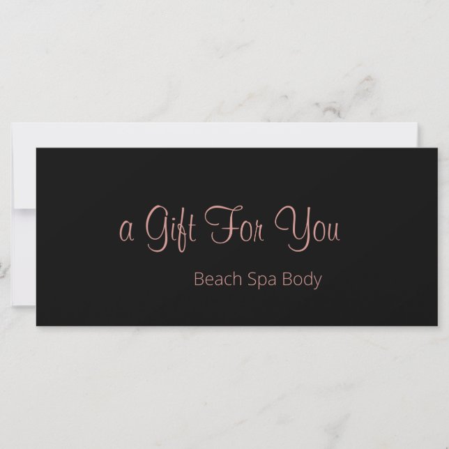 Elegant Rose Gold Black Salon Gift Certificate (Front)