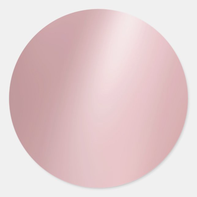Elegant Rose Gold Blank Modern Template Trendy Classic Round Sticker (Front)