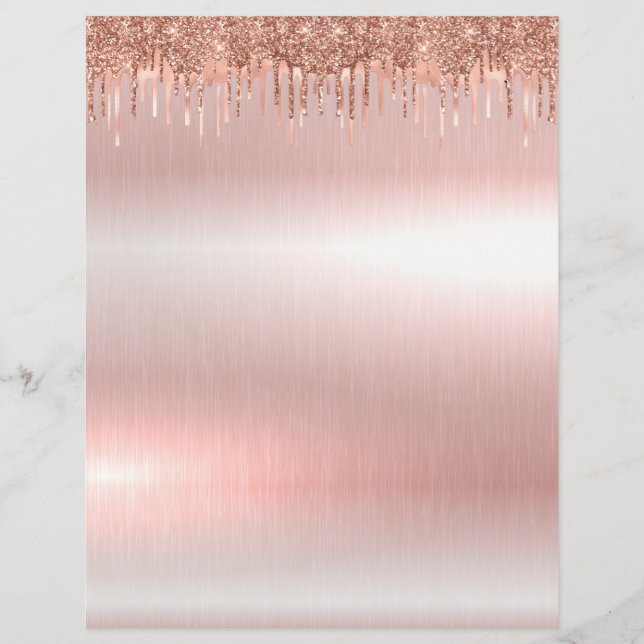 Elegant rose gold blank stationery 8.5" x 11" (Front)