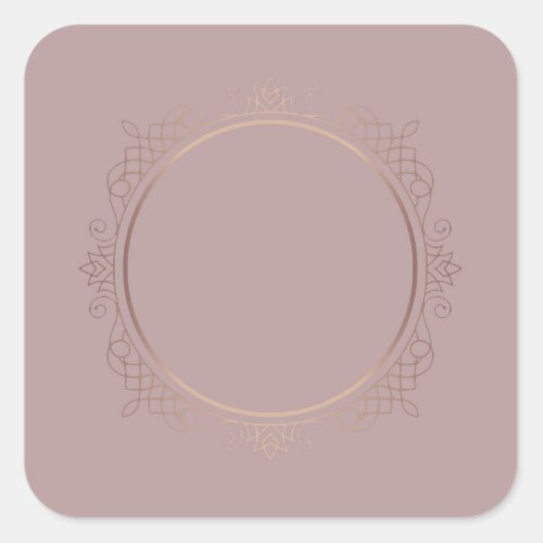 Elegant Rose Gold Blank Template Add Your Text Square Sticker