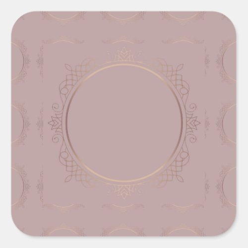 Elegant Rose Gold Blank Template Add Your Text Square Sticker