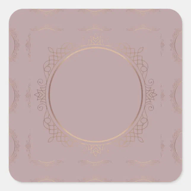Elegant Rose Gold Blank Template Add Your Text Square Sticker | Zazzle