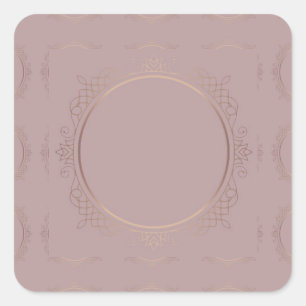 Elegant Rose Gold Blank Template Add Your Text Square Sticker