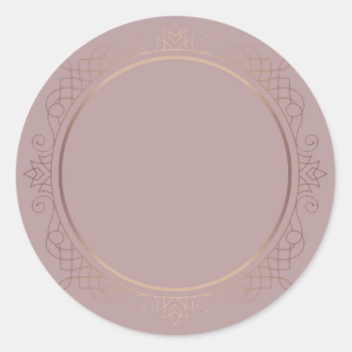 Elegant Rose Gold Blank Template Trendy Modern Classic Round Sticker