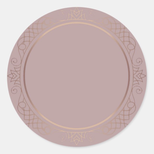 Elegant Rose Gold Blank Template Trendy Modern Classic Round Sticker (Front)
