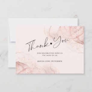 Elegant rose gold blush baby shower thank you