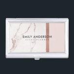 ELEGANT ROSE GOLD BLUSH PINK COPPER MARBLE STRIPS BUSINESS CARD CASE<br><div class="desc">For any further customisation or any other matching items,  please feel free to contact me at yellowfebstudio@gmail.com</div>
