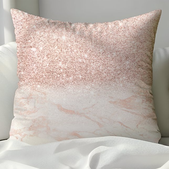 Elegant Rose Gold Blush Pink Marble Throw Pillow (Creator Uploaded)