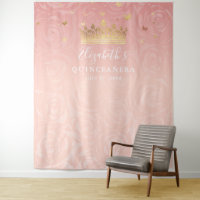 Elegant Rose Gold Blush Pink Quinceanera Photo