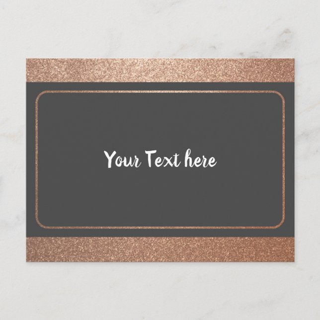 Elegant Rose Gold Border Frame Design Simple Plain Postcard (Front)