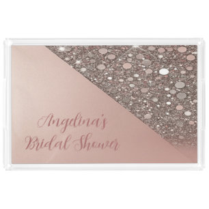 Elegant Rose Gold Bridal Shower Acrylic Tray