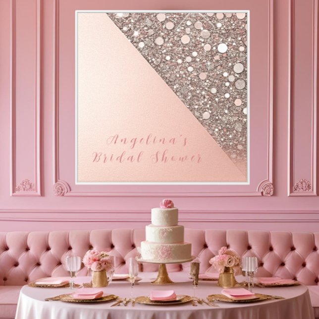 Elegant Rose Gold Bridal Shower Canvas Print (A keepsake for a beautiful beginning—this rose gold bridal shower canvas adds a soft shimmer of love)