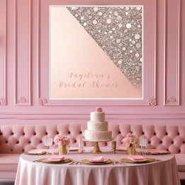 Elegant Rose Gold Bridal Shower Canvas Print