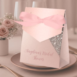 Elegant Rose Gold Bridal Shower Favor Boxes