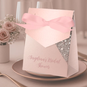 Elegant Rose Gold Bridal Shower Favor Boxes