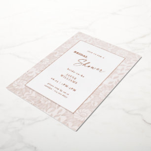 Elegant Rose Gold Bridal Shower  Foil Invitation