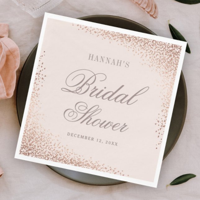 Elegant Rose Gold Bridal Shower Napkins (Creator Uploaded)