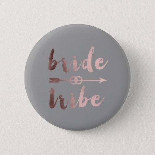 elegant rose gold bride tribe arrow wedding rings pinback button