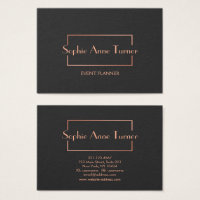 Elegant Rose Gold Broken Frame Dark Grey Business Card