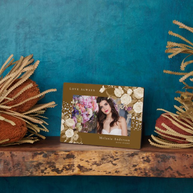 Elegant Rose Gold Brown Plaque (Side)