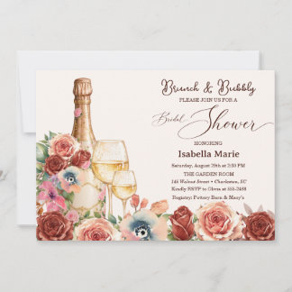 Elegant Rose Gold Bubbly Bridal Shower Invitation