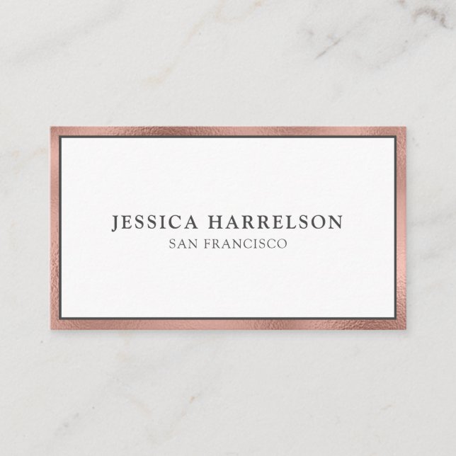 Elegant Rose Gold Business Card (Front)