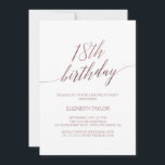 Elegant Rose Gold Calligraphy 18th Birthday Invitation<br><div class="desc">This elegant rose gold calligraphy 18th birthday invitation is perfect for a simple birthday party. The blush pink design features a minimalist card decorated with romantic and whimsical faux rose gold foil typography. Please Note: This design does not feature real rose gold foil. It is a high quality graphic made...</div>