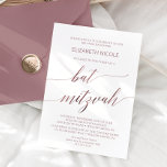 Elegant Rose Gold Calligraphy Bat Mitzvah Invitation<br><div class="desc">This elegant rose gold calligraphy Bat Mitzvah invitation is perfect for a simple bat mitzvah. The blush pink design features a minimalist card decorated with romantic and whimsical faux rose gold foil typography. Please Note: This design does not feature real rose gold foil. It is a high quality graphic made...</div>