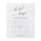 Elegant Rose Gold Calligraphy Bridal Bingo Game