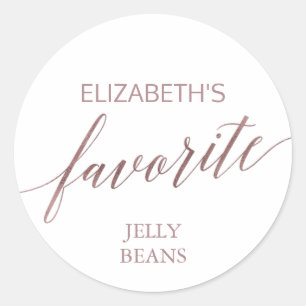 Elegant Rose Gold Calligraphy His and Her Favorite Classic Round Sticker