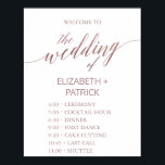 Elegant Rose Gold Calligraphy Order of Events Poster<br><div class="desc">This elegant rose gold calligraphy order of events poster is perfect for a simple wedding. The neutral design features a minimalist poster decorated with romantic and whimsical faux rose gold foil typography. Customize the poster with the name of the bride and groom. Please Note: This design does not feature real...</div>