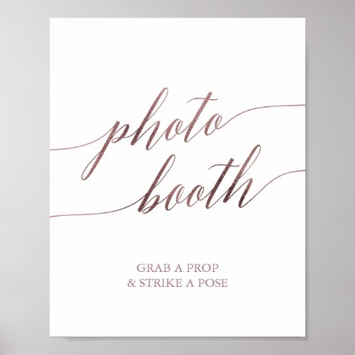 Elegant Rose Gold Calligraphy Photo Booth Sign