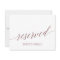 Elegant Rose Gold Calligraphy Reserved Sign