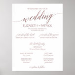 Elegant Rose Gold Calligraphy Sm Wedding Program Poster<br><div class="desc">This elegant rose gold calligraphy small wedding program poster is perfect for a simple wedding. The blush pink design features a minimalist poster decorated with romantic and whimsical faux rose gold foil typography. Include the name of the bride and groom, the wedding date and location, names of the parents and...</div>