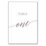 Elegant Rose Gold Calligraphy Table One Table Number