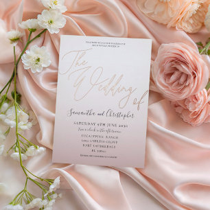 Elegant Rose Gold Calligraphy The Wedding Of Foil Invitation