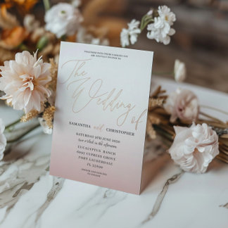 Elegant Rose Gold Calligraphy The Wedding Of  Foil Invitation
