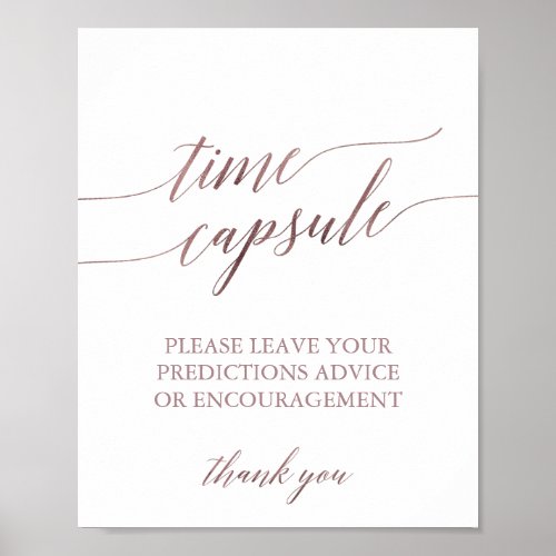 Elegant Rose Gold Calligraphy Time Capsule Sign