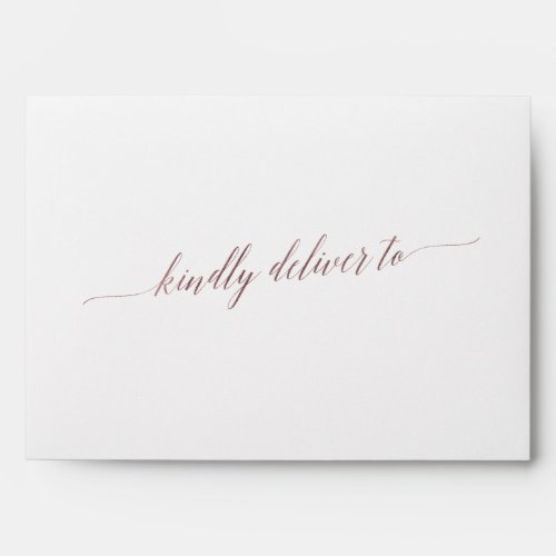 Elegant Rose Gold Calligraphy Wedding Invitation Envelope