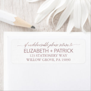 Elegant Rose Gold Calligraphy Wedding Label