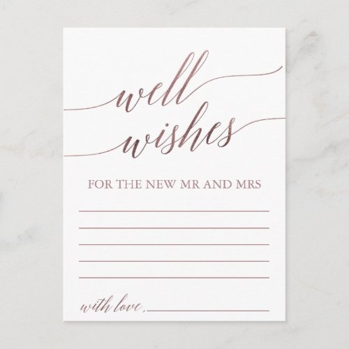 Elegant Rose Gold Calligraphy Well Wishes Cards