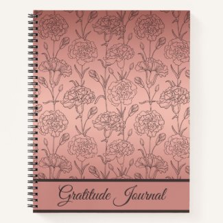 Elegant Rose Gold Carnation Gratitude Journal