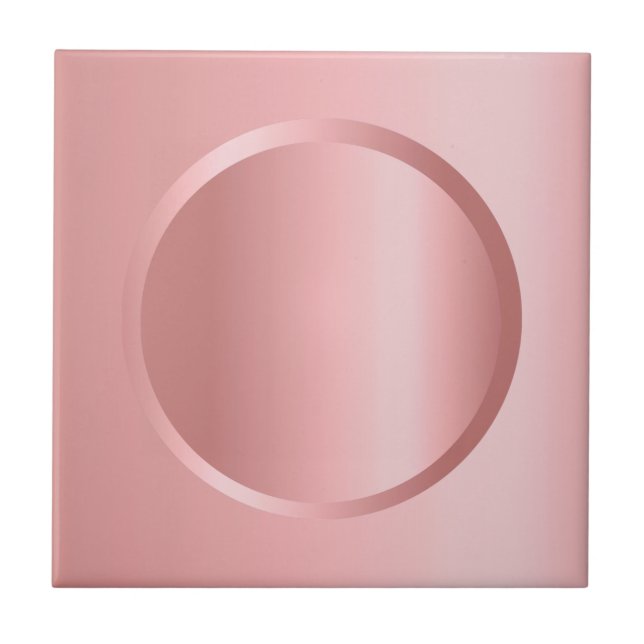 Elegant Rose Gold Changeable Image Template Ceramic Tile (Front)