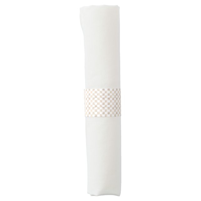 Elegant rose gold checkerboard napkin bands (Front)