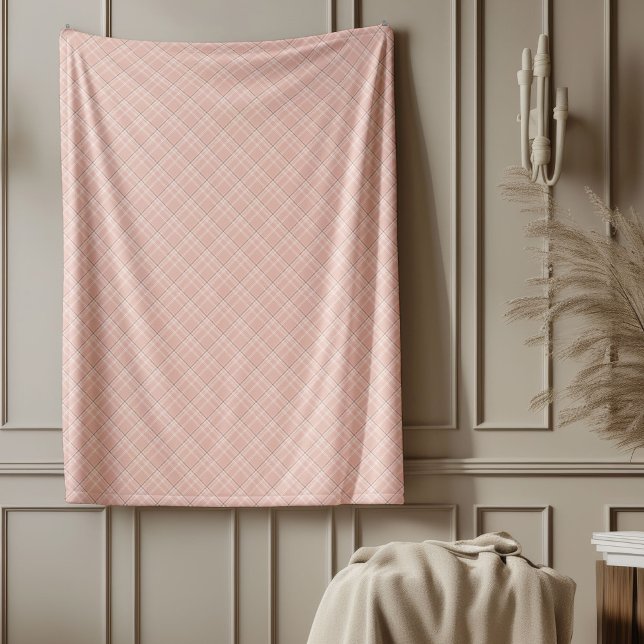 Elegant Rose Gold Checkered Throw Blanket (Elegant Rose Gold Checkered Throw Blanket)