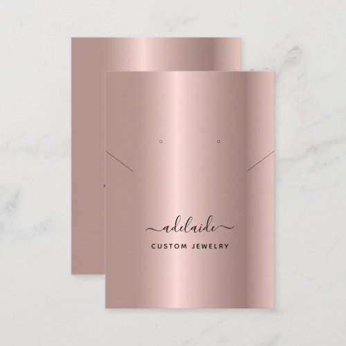 Elegant Rose Gold Chic Necklace Earring Display Business Card