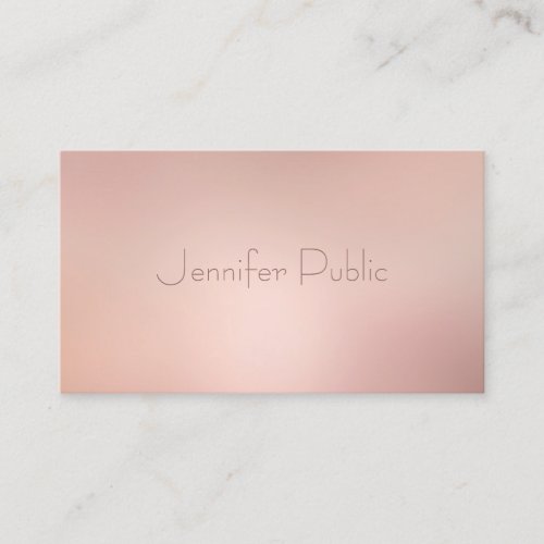 Elegant Rose Gold Chic Trendy Template Modern Business Card
