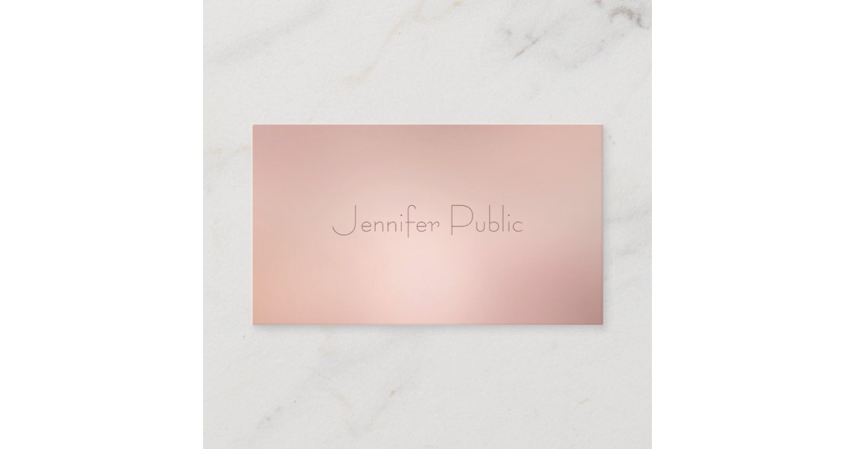 Elegant Rose Gold Chic Trendy Template Modern Business Card | Zazzle
