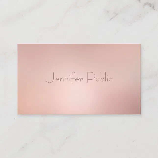 Elegant Rose Gold Chic Trendy Template Modern Business Card | Zazzle