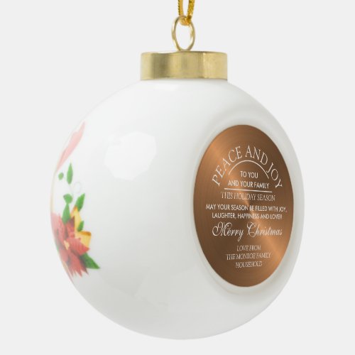 Elegant Rose Gold Christmas Ceramic Ball Christmas Ornament